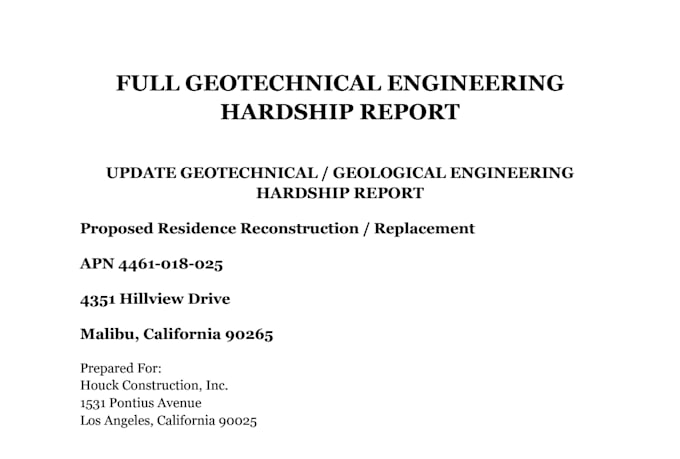 do geotechnical engineering report for building permits